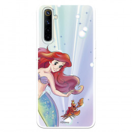 Funda para Realme 6 Oficial de Disney Ariel y Sebastián Burbujas - La Sirenita