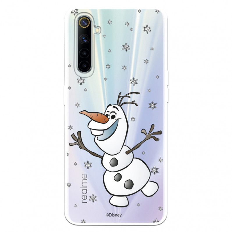 Funda para Realme 6 Oficial de Disney Olaf Transparente - Frozen