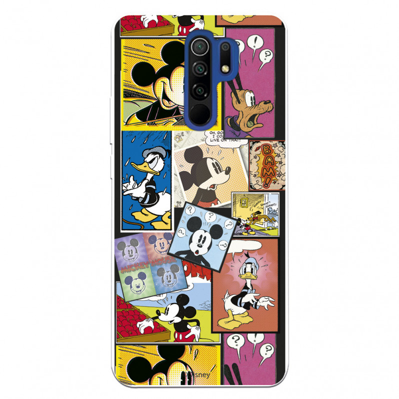 Funda para Xiaomi Redmi 9 Oficial de Disney Mickey Comic - Clásicos Disney