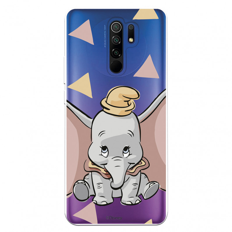 Funda para Xiaomi Redmi 9 Oficial de Disney Dumbo Silueta Transparente - Dumbo