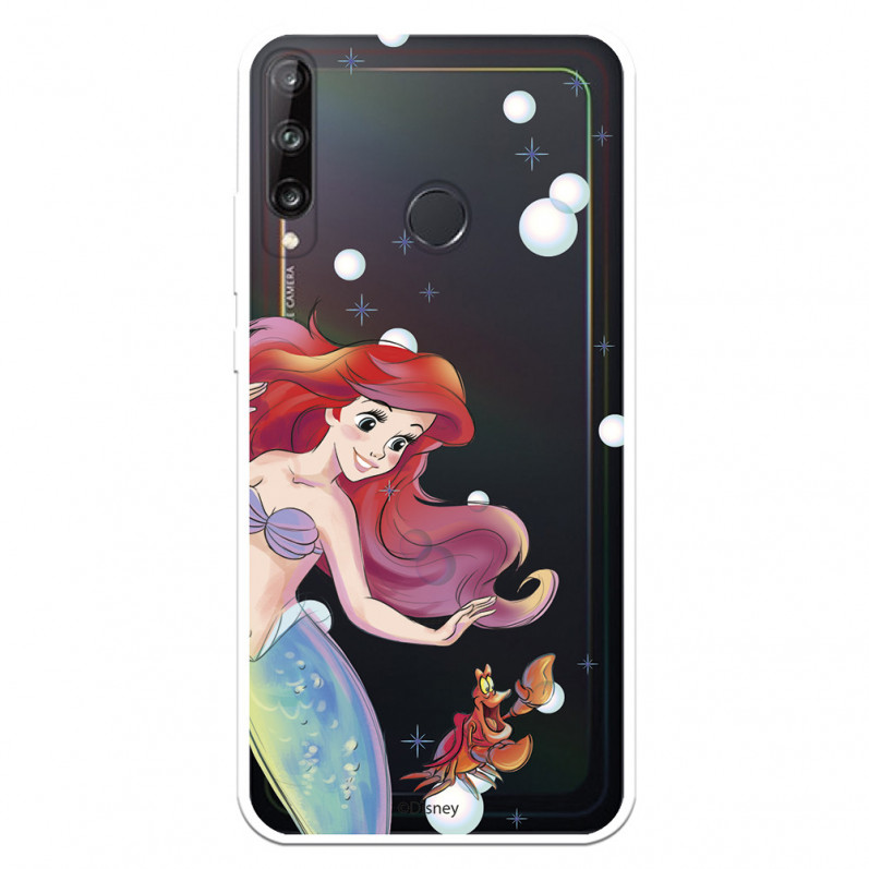 Funda para Huawei P40 Lite E Oficial de Disney Ariel y Sebastián Burbujas - La Sirenita