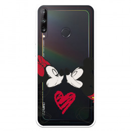 Funda para Huawei P40 Lite E Oficial de Disney Mickey y Minnie Beso - Clásicos Disney