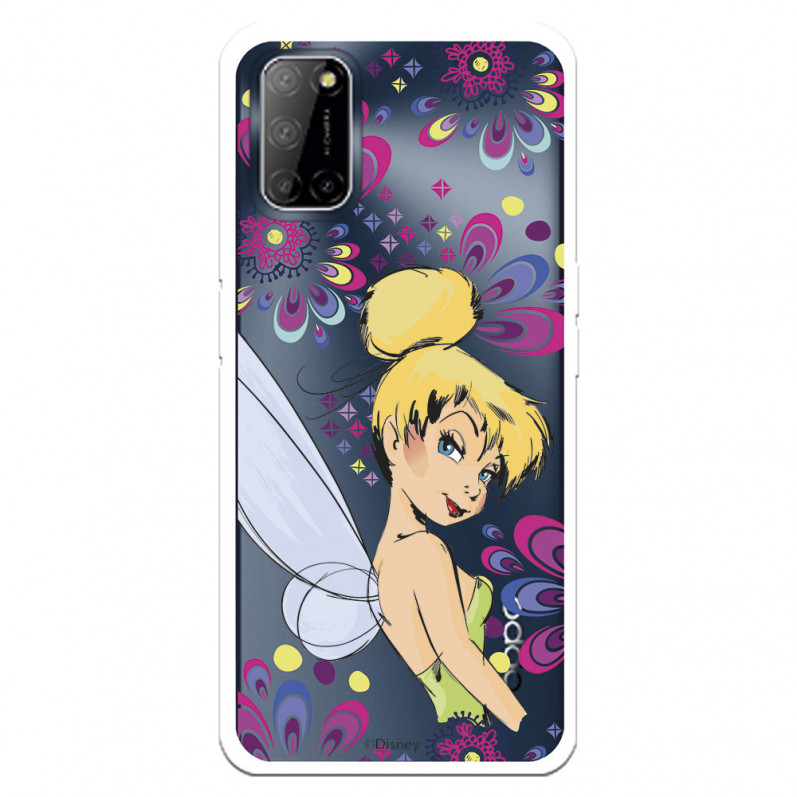 Funda para Oppo A92 Oficial de Disney Campanilla Flores - Peter Pan