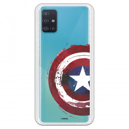 Funda para Samsung Galaxy A51 5G Oficial de Marvel Capitán América Escudo Transparente - Marvel