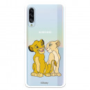 Funda para Samsung Galaxy A90 5G Oficial de Disney Simba y Nala Silueta - El Rey León