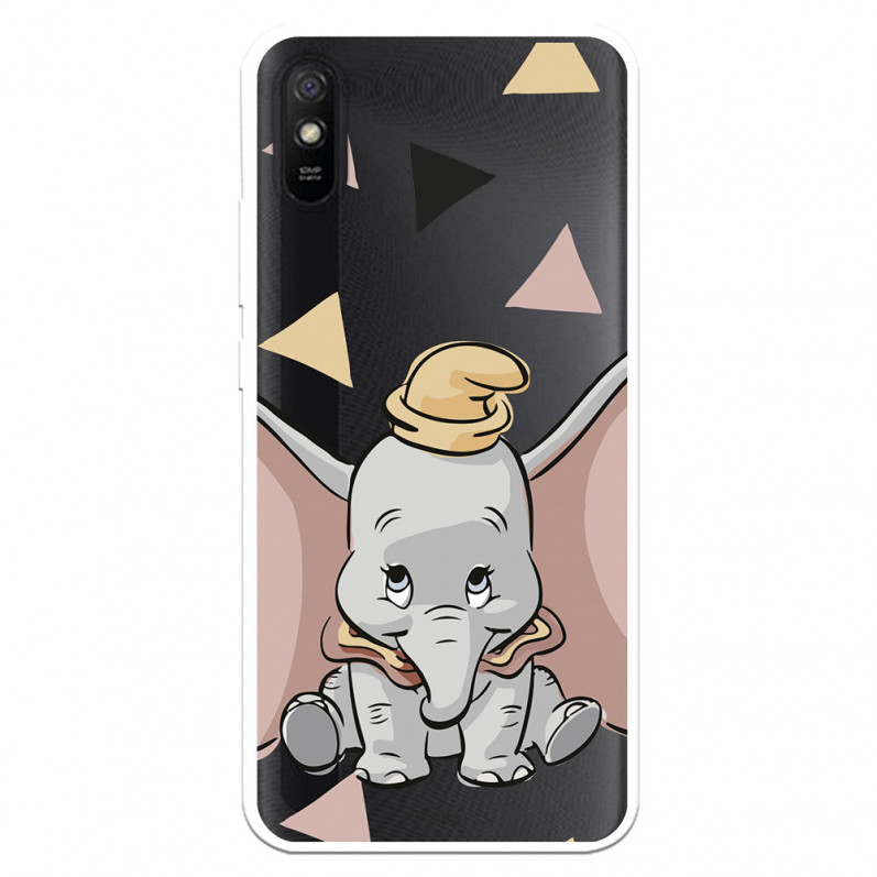 Funda para Xiaomi Redmi 9AT Oficial de Disney Dumbo Silueta Transparente - Dumbo