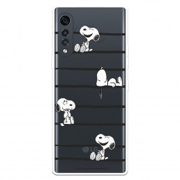 Funda para LG Velvet 5G Oficial de Peanuts Snoopy rayas - Snoopy