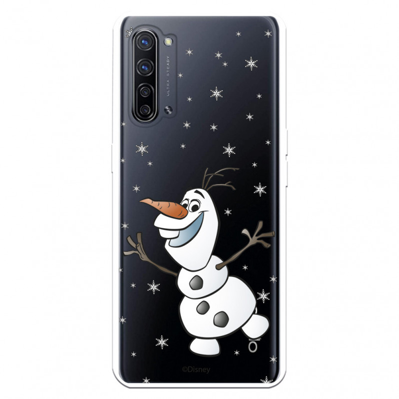 Funda para Oppo Find X2 Neo Oficial de Disney Olaf Transparente - Frozen