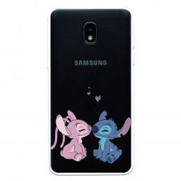 Funda para Samsung Galaxy J3 Oficial de Disney Angel & Stitch Beso - Lilo & Stitch