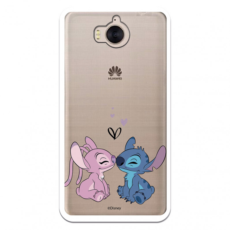 Funda para Huawei Y6 2017 Oficial de Disney Angel & Stitch Beso - Lilo & Stitch