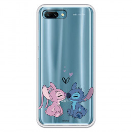 Funda para Huawei Honor 10 Oficial de Disney Angel & Stitch Beso - Lilo & Stitch