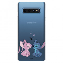 Funda para Samsung Galaxy S10 Oficial de Disney Angel & Stitch Beso - Lilo & Stitch