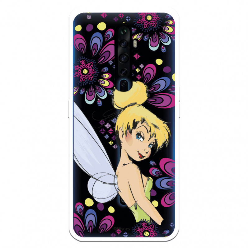 Funda para Oppo Reno 2Z Oficial de Disney Campanilla Flores - Peter Pan