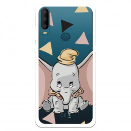 Funda para Alcatel 1S 2020 Oficial de Disney Dumbo Silueta Transparente - Dumbo