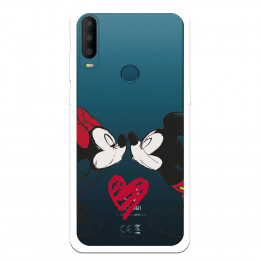 Funda para Alcatel 1S 2020 Oficial de Disney Mickey y Minnie Beso - Clásicos Disney