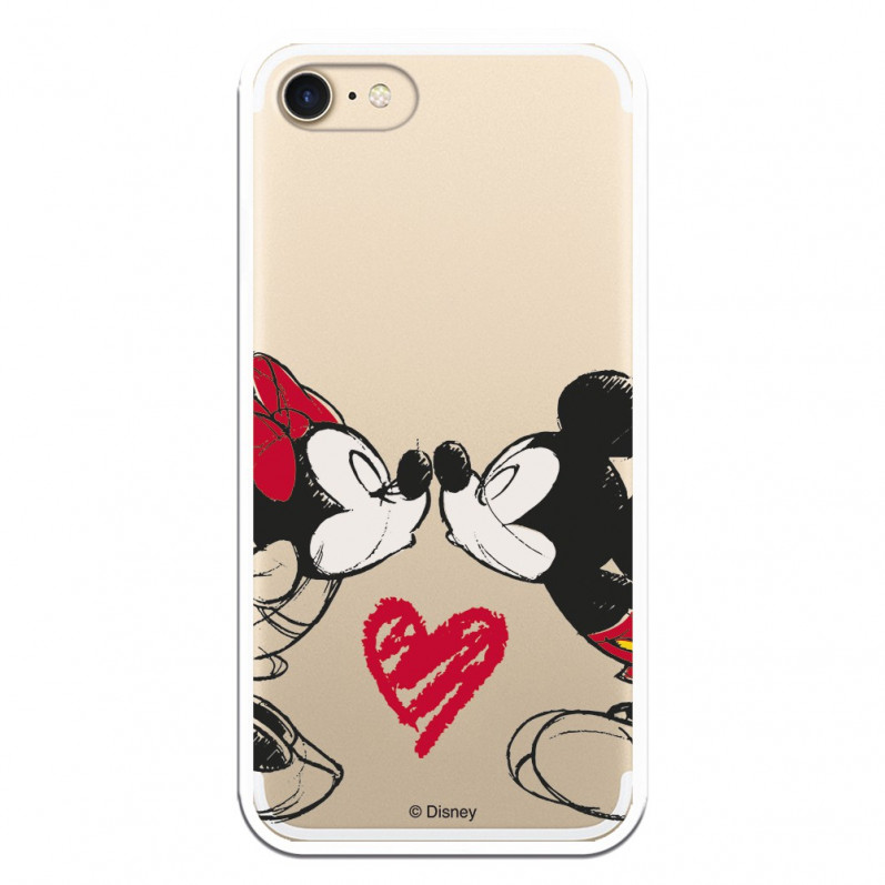 Carcasa Oficial Mikey Y Minnie Beso Clear para iPhone 8- La Casa de las Carcasas