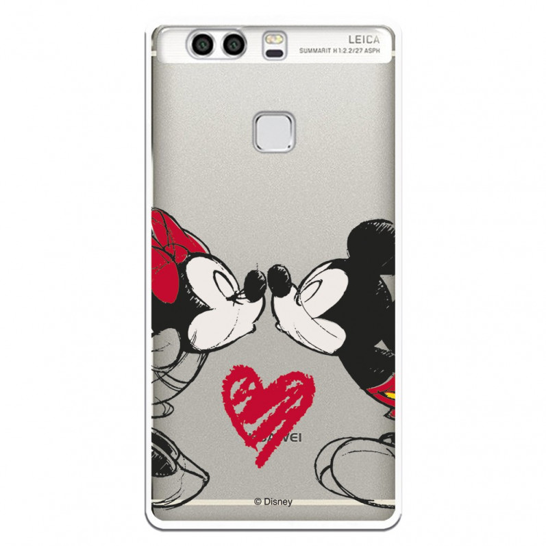 Carcasa Oficial Mikey Y Minnie Beso Clear para Huawei P9 Plus- La Casa de las Carcasas