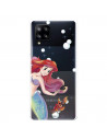 Funda para Samsung Galaxy A42 5G Oficial de Disney Ariel y Sebastián Burbujas - La Sirenita