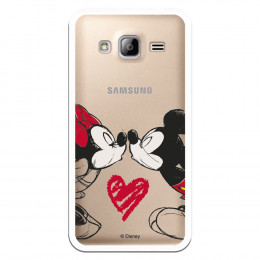 Carcasa Oficial Mikey Y Minnie Beso Clear para Samsung Galaxy J3 2016- La Casa de las Carcasas