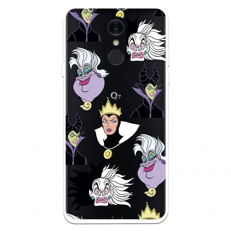 Funda para LG Q7 Oficial de Disney Villanas Patrón - Villanas Disney