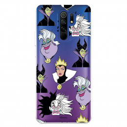 Funda para Xiaomi Redmi 9 Oficial de Disney Villanas Patrón - Villanas Disney