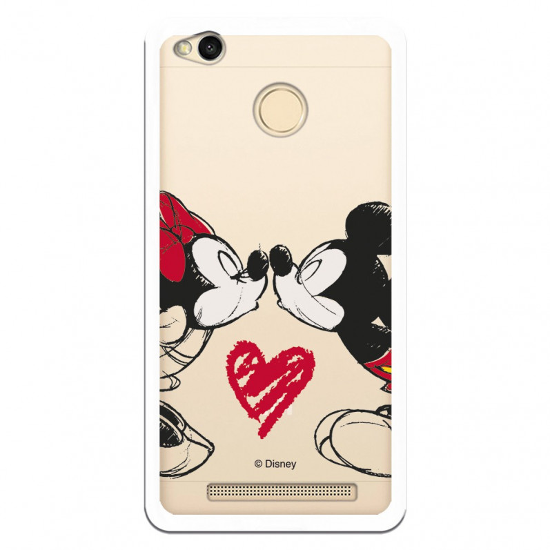 Carcasa Oficial Mikey Y Minnie Beso Clear para Xiaomi Redmi 3 Pro- La Casa de las Carcasas