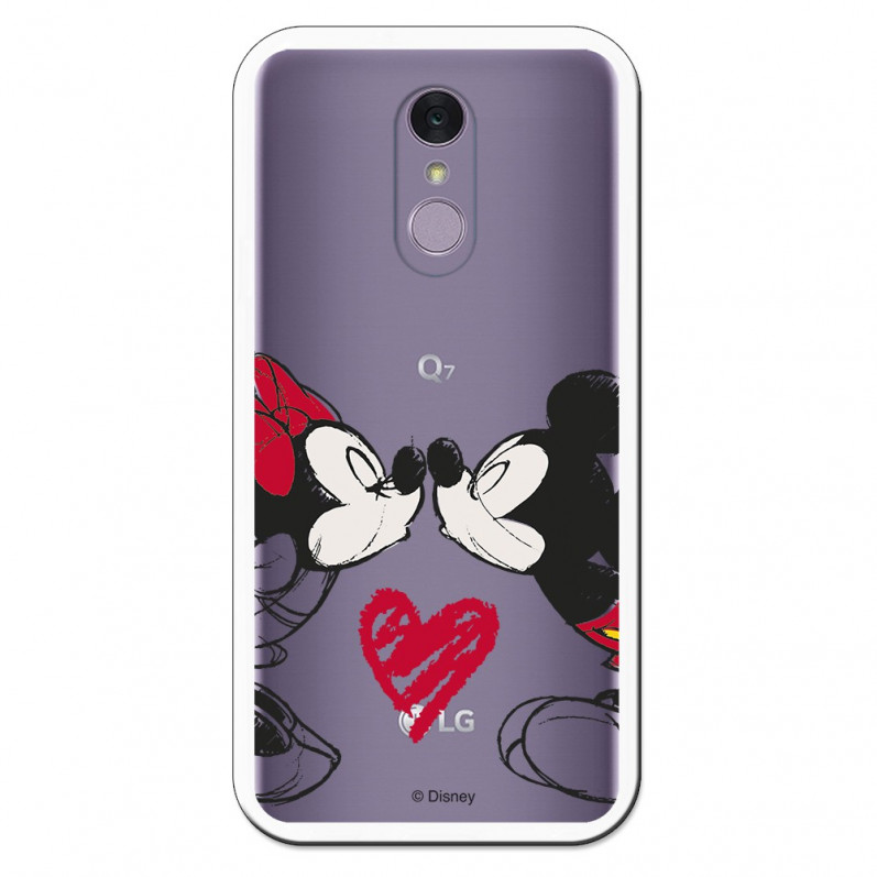 Carcasa Oficial Mikey Y Minnie Beso Clear para LG Q7- La Casa de las Carcasas