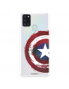 Funda para Samsung Galaxy A21S Oficial de Marvel Capitán América Escudo Transparente - Marvel