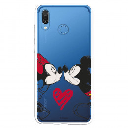 Carcasa Oficial Mikey Y Minnie Beso Clear para Honor Play- La Casa de las Carcasas