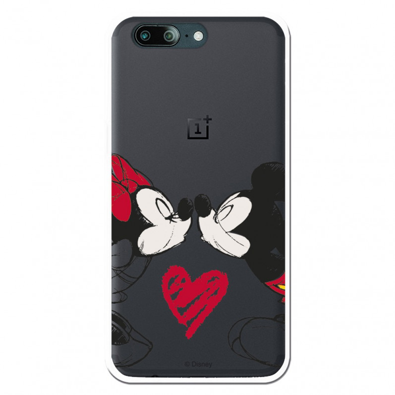 Carcasa Oficial Mikey Y Minnie Beso Clear para OnePlus 5- La Casa de las Carcasas