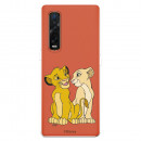 Funda para Oppo Find X2 Pro Oficial de Disney Simba y Nala Silueta - El Rey León