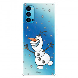 Funda para Oppo Reno 4 Oficial de Disney Olaf Transparente - Frozen