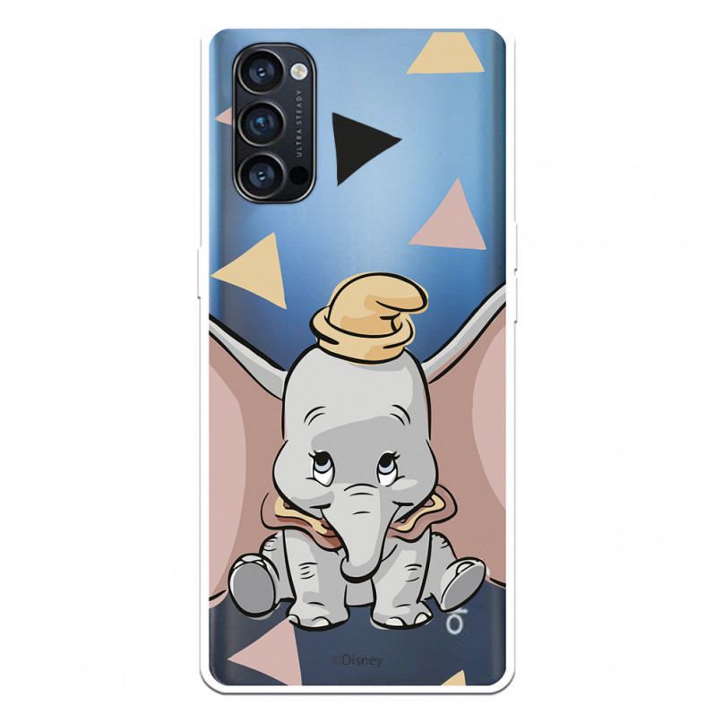 Funda para Oppo Reno 4 Pro Oficial de Disney Dumbo Silueta Transparente - Dumbo