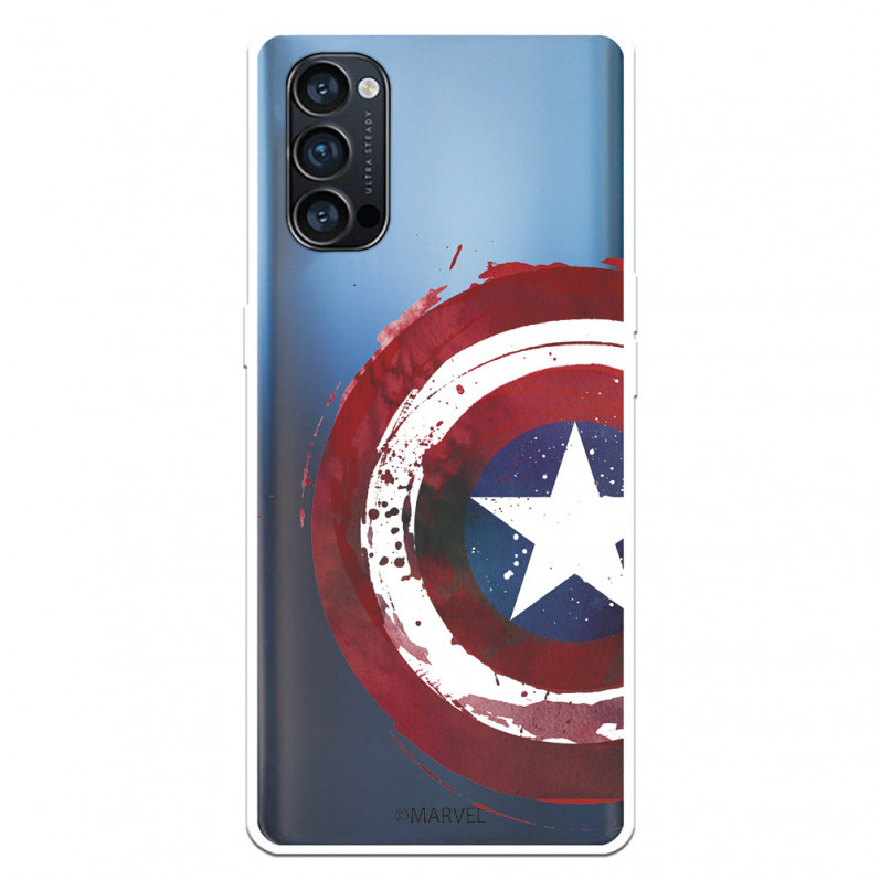 Funda para Oppo Reno 4 Pro Oficial de Marvel Capitán América Escudo Transparente - Marvel