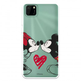 Funda para Huawei Y5p Oficial de Disney Mickey y Minnie Beso - Clásicos Disney