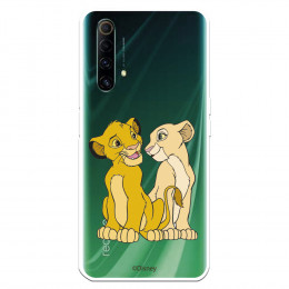 Funda para Realme X50 Oficial de Disney Simba y Nala Silueta - El Rey León