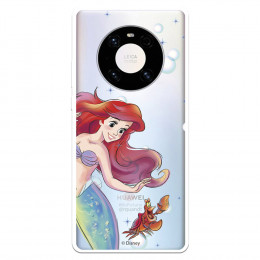 Funda para Huawei Mate 40 Pro Oficial de Disney Ariel y Sebastián Burbujas - La Sirenita