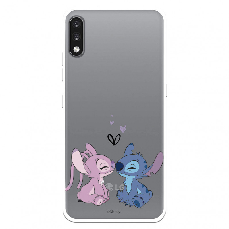 Funda para LG K22 Oficial de Disney Angel & Stitch Beso - Lilo & Stitch