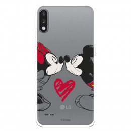 Funda para LG K22 Oficial de Disney Mickey y Minnie Beso - Clásicos Disney