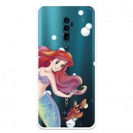 Funda para Oppo Reno 10 X Zoom Oficial de Disney Ariel y Sebastián Burbujas - La Sirenita