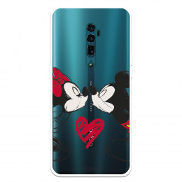 Funda para Oppo Reno 10 X Zoom Oficial de Disney Mickey y Minnie Beso - Clásicos Disney