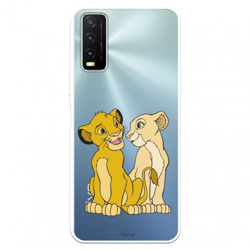 Funda para VIVO Y20S Oficial de Disney Simba y Nala Silueta - El Rey León