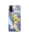 Funda para VIVO Y20S Oficial de Disney Campanilla Flores - Peter Pan