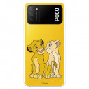 Funda para Xiaomi Poco M3 Oficial de Disney Simba y Nala Silueta - El Rey León