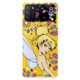 Funda para Xiaomi Poco M3 Oficial de Disney Campanilla Flores - Peter Pan