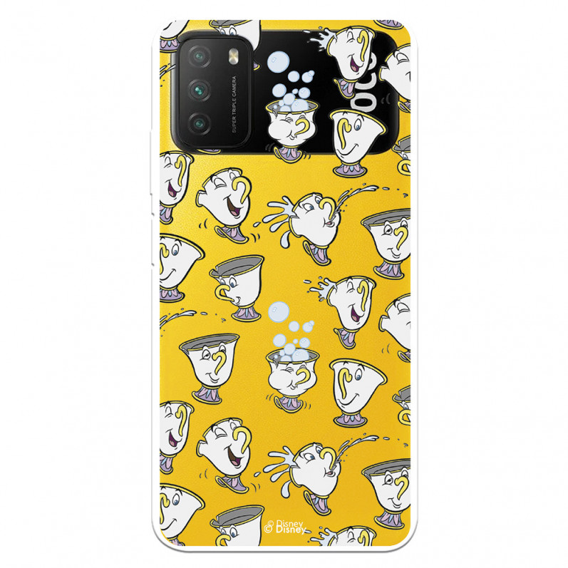 Funda para Xiaomi Poco M3 Oficial de Disney Chip Potts Siluetas - La Bella y la Bestia