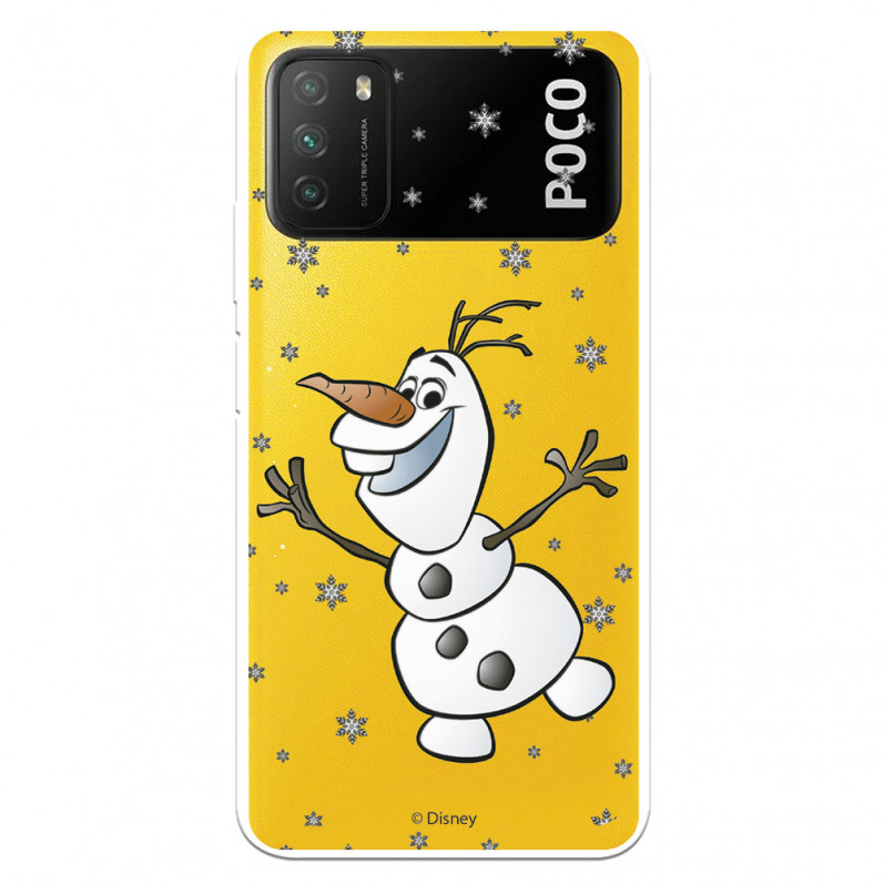 Funda para Xiaomi Poco M3 Oficial de Disney Olaf Transparente - Frozen