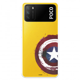 Funda para Xiaomi Poco M3 Oficial de Marvel Capitán América Escudo Transparente - Marvel