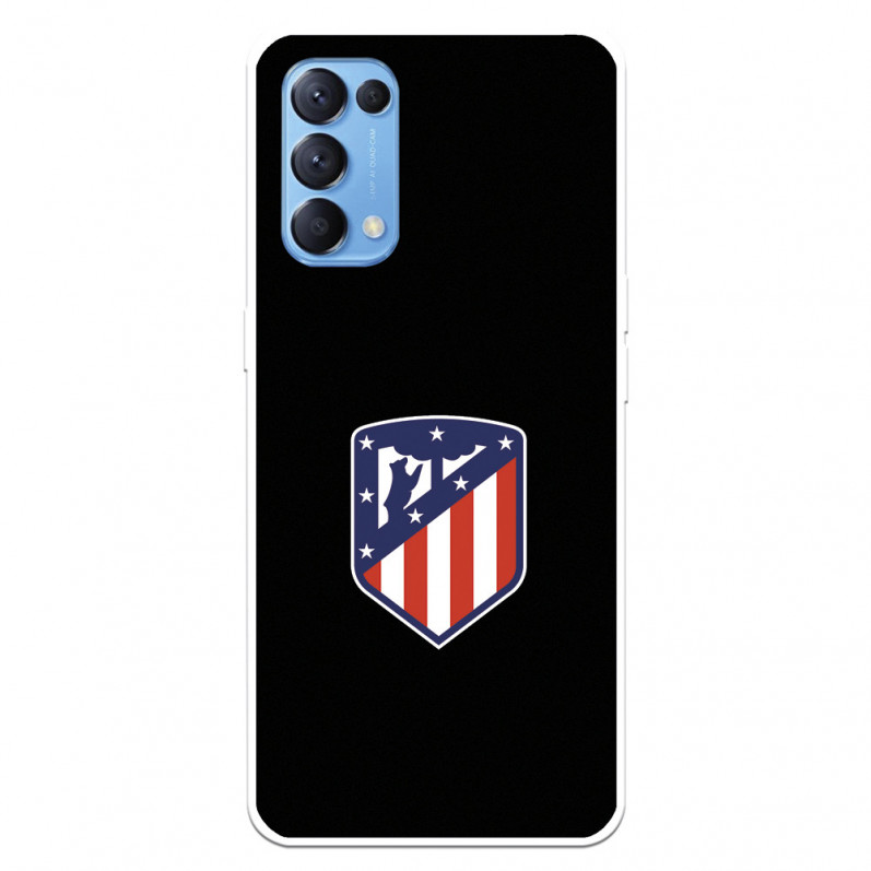 Coque pour Oppo Find X3 Lite de l'Atlético de Madrid Écusson Fond Noir - Licence Officielle de l'Atlético de Madrid