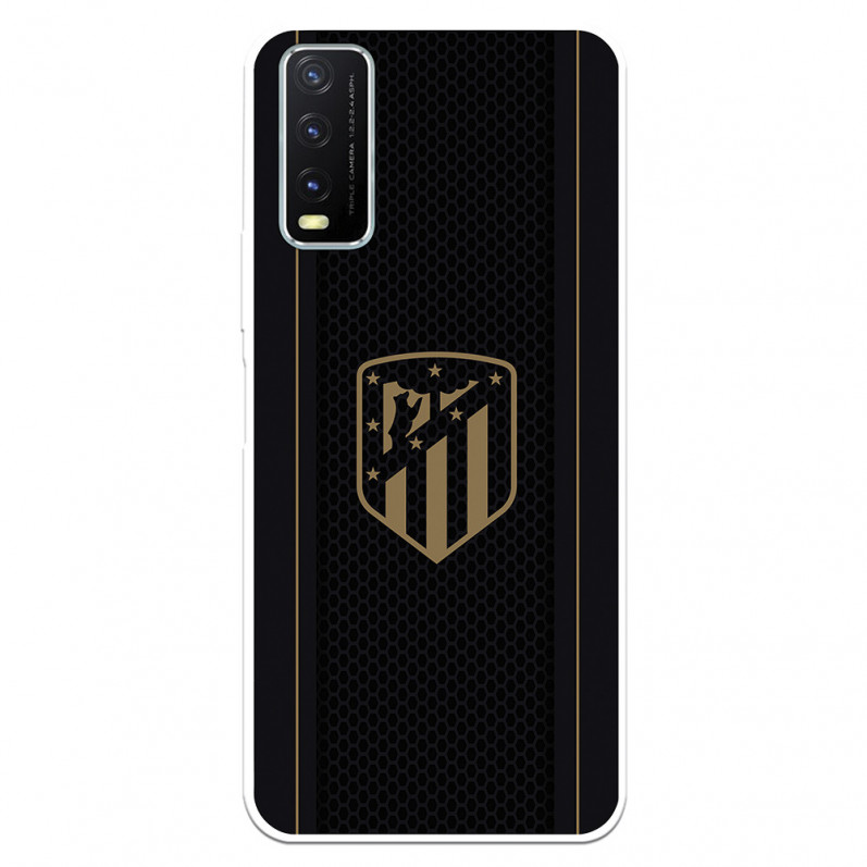 Coque pour VIVO Y20S de l'Atlético de Madrid Écusson Doré Fond Noir - Licence Officielle de l'Atlético de Madrid